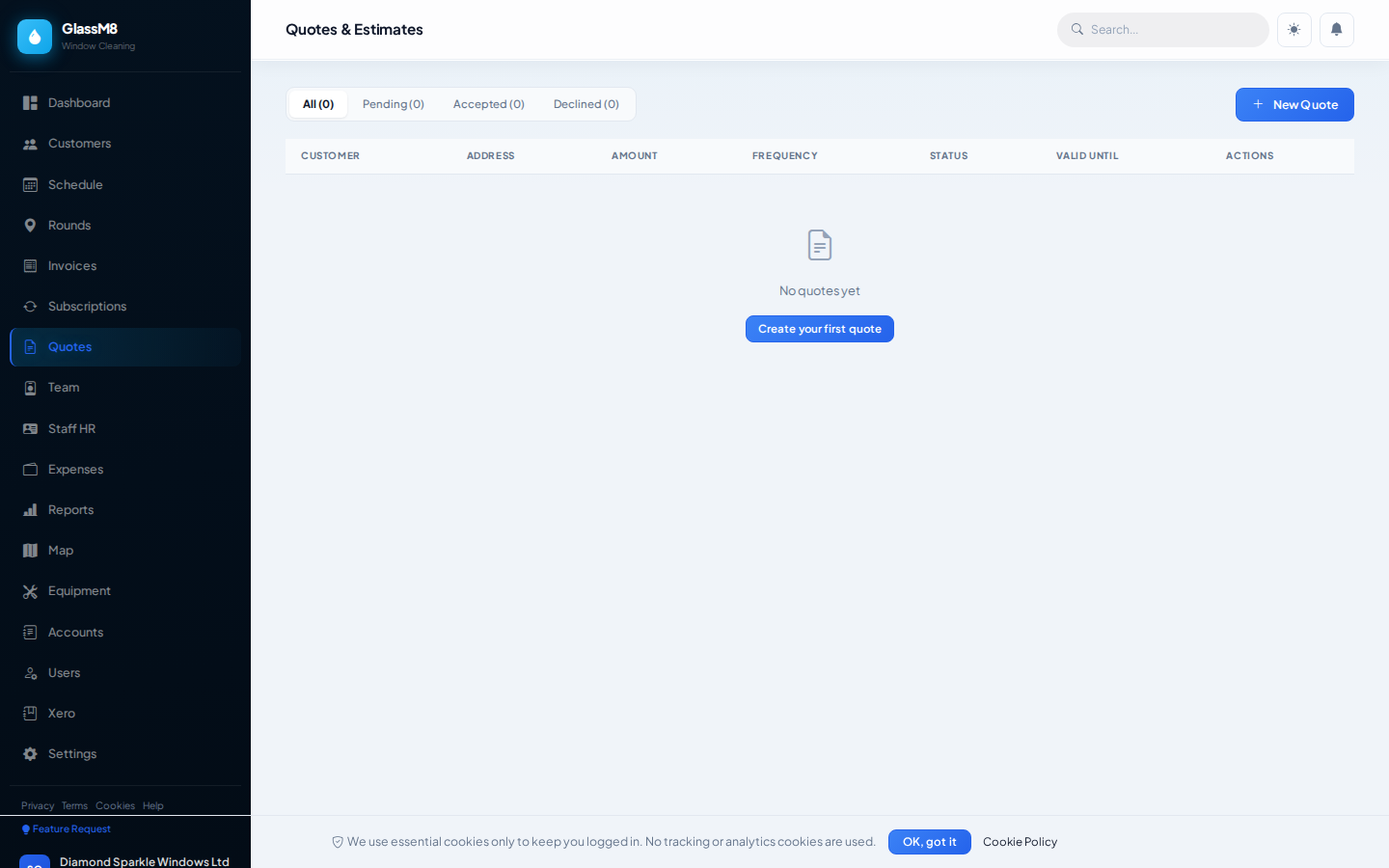 GlassM8 Quotes — professional estimates with online acceptance